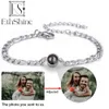 Stainless Steels Custom Bracelet with Picture inside Po Projection Bracelets for Women Couples Girlfriend Mom Christmas Gift 240227