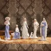 Obiekty dekoracyjne figurki Europa ceramiczne figurki piękności dekoracje domowe rzemieślnicze dekoracja zachodnia porcelanowa rękodzieła ornament ślub ślubna 240306