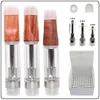 Cartucce Vape in vetro ceramico in legno atomizzatore TH205 in legno 0,5 ml 0,8 ml 1,0 ml 510 Carrelli vuoti con tappo a vite filettato imballati in schiuma