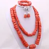 Dudo 11-24 mm Nature Coral 30 pollici Nigeria Coral Beads Gioielli africani Set di gioielli da sposa set da sposa