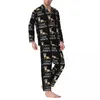 Vêtements de nuit pour hommes Pyjamas Hommes Coloré Furet Sommeil Mignon Animal Imprimé 2 Pièces Ensemble Décontracté À Manches Longues Kawaii Surdimensionné Costume À La Maison