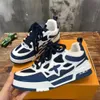 Designer Skate Sneakers Mens Dames Casual schoenen Kalfsleer Trainers Leer Abloh Zwart Wit groen Rood Blauw Maat 35-45