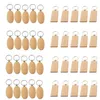 40 pièces porte-clés en bois vierge bricolage porte-clés en bois étiquettes cadeaux jaune 20 pièces ovale 20 rectangle 250m