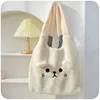 Sacos de noite Soft Plush Tote Mulheres Desenhos Animados Bordado Cordeiro Como Tecido Ombro para 2024 Shopper Cute School