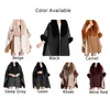 Veste en fausse fourrure pour femmes, manteaux, Cape, grande poche, Cardigan, tissu en laine, quotidien pour dames