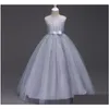 Vestidos para meninas Vestidos para meninas Oferta especial - lindo laço decorado longo vestido de flor para meninas/vestido infantil/vestido de desempenho de princesa Dh7Ok