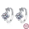 أقراط مسمار S925 Silver Ear Ring Plating PT950 مزاج الحد الأدنى Moissanite D Color Fashion Jewelry بالجملة