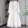 Dress White Embroidered Chiffon Dress For Women's 2023 Summer New Style Loose Fitting Long Skirt