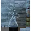 Tafellampen Abstractive 3D Optische Illusie Ballerina Ballet Meisje Colorf Verlichtingseffect Touch Schakelaar Usb-aangedreven Led Decoratie Drop Dh8H3