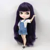 ICY DBS Blyth Boneca bjd corpo articulado pele branca rosto fosco BL169 cabelo roxo 30cm 240226