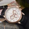 Patent Leather Menwatch Designer PatekShilippes Manwatches Quartz Watch 6-Pin Fullt Function Quartz Watch