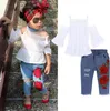 Summer Toddler Girls Clothing Set Baby Girls Clothes Tshirt Jeans Kids Clothes Sport Suits For Girls Outfits 1 2 3 4 5 Year Y200328710262