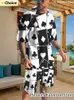 Summer Black And White Poker Printed T Shirt Set Men Beach Short Sleeve Tracksuit Casual 2 Piece Outfits Male Sportwear 240223