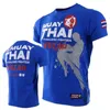 Herren T-Shirts Herren Muay Thai T-Shirt Sommer atmungsaktiv schnell trocknend T-Shirts Laufen Fitness Sport Kurzarm Outdoor Boxen Wrestling TrainingsanzügeL2402