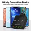 6 portar USB Fast Charger 65W QC3.0 Multi Port USB Wall Chargers för iPhone Samsung Xiaomi OnePlus Phone Travel Power Adapter