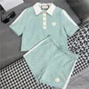 Women Jacquard list Polos T koszule krótkie ubrania swobodne garnitury dla kobiet