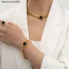 Nouveauté plaqué or Hip Hop en acier inoxydable lien cubain chaîne collier Bracelet anneaux ensemble de bijoux pour les femmes