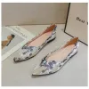 Dresses 2023 Summer Fashion New Softsoled Shoes With Skirts Retro Pointed Shoes Flat Print Comfortable And Elegant Casual Women's Shoes