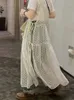 Zarif Çiçek Baskı Spagetti Strap Elbise Kadınlar Kolsuz Gevşek Midi Elbise Kore kızları Fashion Street Robes 240304