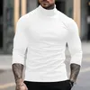 Halb Stehkragen Männer Solide Langarm T-shirts Frühling Herbst Männliche Kleidung Tees Vielseitige Mode Grundlegende Bodenbildung Casual Tops 240226