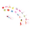 Cluster Rings 10pcs Cute Children's Day Jewelry Plastic Kids For Girls With Mixed Style Resin Cabochons Color