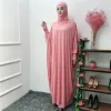 Kleid Ein Stück Ramadan Muslimischen Gebet Hijab Kleidungsstück Frauen Mode Mit Kapuze Abaya Volle Abdeckung Langarm Kleid Islam Dubai Modest robe