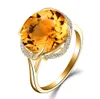 Citrine Amethyst Aquamarine Gemstones女性用のクリスタルリング