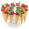 Andra Bakeware Tools 6/16 Holes Transparent Acrylic Ice Cream Stand Cake Cone Pastor Holder Wedding Party Buffet Food Display Rack B DHCKQ