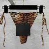 Dameszwemkleding 23ss Tweedelig badpak Dames bikini Zwemkledingbikini tijgerprint vetersluiting nek ondergoed string badpakset Hoge kwaliteit dameskleding Q240306