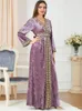 Casual Dresses Maxi Dress Kaftan Floral Embroidered Women Fashion Muslim Clothing Dubai Long Sleeve Abaya Ladies Evening 2024 Spring