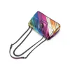 Design de moda cabeça de águia verão arco-íris bolsa feminina articulando colorido designer saco retalhos bolsa de ombro k20 240227