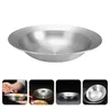 Dinnerware Sets Stainless Steel Salad Bowl Camping Eating Utensils Soup And Sandwich Plate Spaghetti