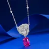 Charme flor laboratório diamante chocker colar 100% real 925 prata esterlina pingentes de casamento colares para mulheres jóias de promessa