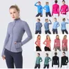 LU-088 2024 YOGA JACKA WOMENS LL Definiera träningsport Coat Fitness Sport Snabbt Dry ActiveWear Top Solid Zip Up Sweatshirt Sportwear Hot Sell 9010ESS