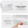 Boîtes de rangement Bacs Clear Mticolor Boîte à chaussures Pliable Stockage Plastique Transparent Accueil Organisateur Affichage empilable Superposé Combin Dh2Co