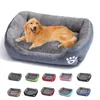 Cama grande para perros y gatos, perrera cuadrada de felpa, estera lavable de verano, colchón impermeable, cojín, suministros para perros medianos 240220