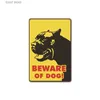 Metal Painting 2024 new model be careful with dog iron painting Caution Dogs yard garden warning sign T240306