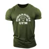 T-shirts pour hommes Lettre anglaise Éléments 3D T-shirts à manches courtes Lâche Casual Tops de sport Gym Powerhouse Workout Man Tees Vêtements surdimensionnés