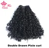 Double Drawn Pixie curl Brazilian Curly Hair Weave Bundles Virgin Human Hair Wave 100 Unprocessed Hair Weft Extensions Natural Bl4033138