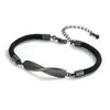 Charm-Armbänder, Welle, Schwarz, Silber, romantischer Metallring, Liebhaber-Paar-Armband, Schmuck, Valentinstagsgeschenk