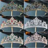 Grampos de cabelo acessórios de casamento nupcial coroa de cristal de alta qualidade strass hoop vestido de aniversário da menina