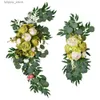 Decorative Objects Figurines Wedding Decoration Set Artificial Flower Rose Peony Wedding Home Decoration Guest Card Decoration Wedding Arch DecorL240306