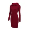 Robe femmes sweat robe à capuche à manches longues ample décontracté grande taille chaud dames poche femme Midi 2021 nouveau printemps hiver vêtements