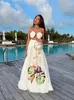 Sukienki robocze 2024 Kobiety Wydrukowana spódnica Ustaw stroje Kobieta z tyłu luźne spódnice Suit Letni wakacje garnitury na plaży