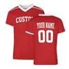 Red Men Soccer Jersey Football Shirts Sublimation Blanks Custom Breatble Tshirt för lagspel 240228