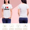 Women's Polos I Love Dilfs T-shirt Hippie Clothes Blouse Funny Women
