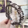 Hårtillbehör Lystfac Korean ins Simple Burrs Beaded Pearl Hairband For Women Girls Hoop Pannband Dam Drop Delivery Products DHMBS