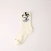 Women Socks Harajuku Cat Pattern Novelty Korean Style Cotton Middle Tube Warm Short Animal Girls