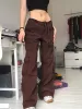 Dżinsy vintage grunge dżinsy dla kobiet w stylu ulicznym multi kieszenie ładunki dżinsy swobodne workowate dżinsowe spodnie koreańskie szyk dresowe iamhotty
