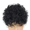 Perruques de cheveux synthétiques courtes perruque noire pour hommes Afro désordre Perm coupe de cheveux bouclée beau avec frange quotidien Cosplay Halloween fête 240306